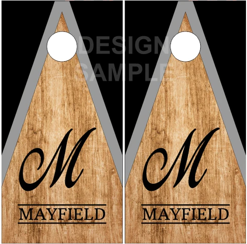 Family Last Name Wood Triangle Custom Name Cornhole Board Set- FREE Shipping!