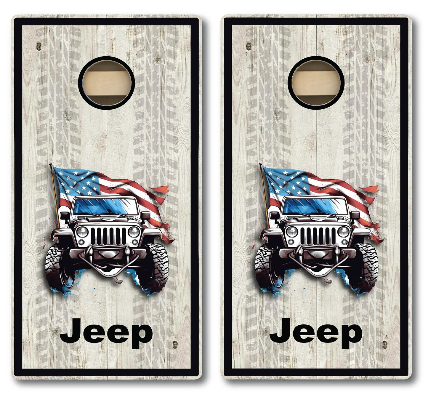 Jeep with Flag Cornhole Board Set- FREE Shipping!