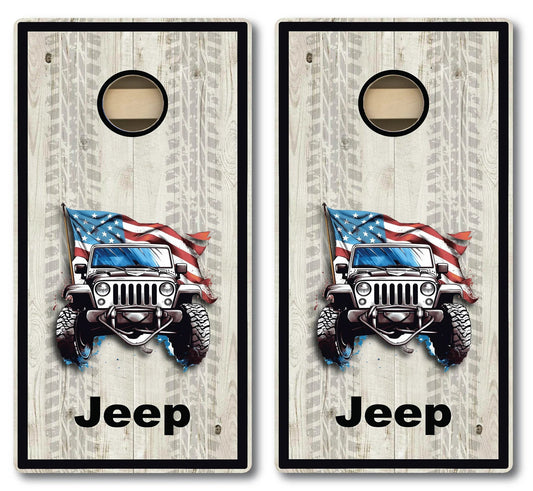 Jeep with Flag Cornhole Board Set- FREE Shipping!