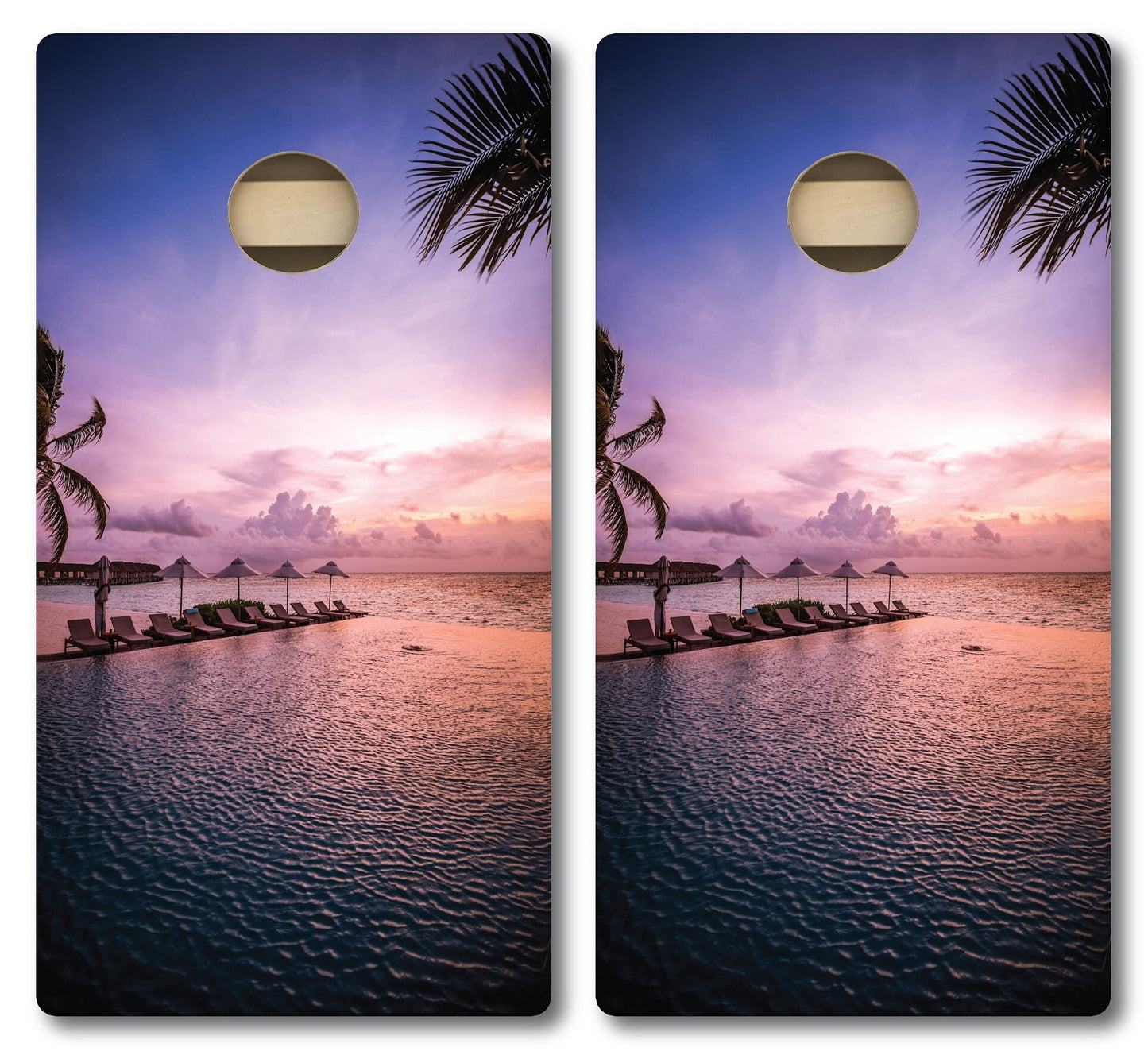 Sunset Beach Cornhole Board Set- FREE Shipping!