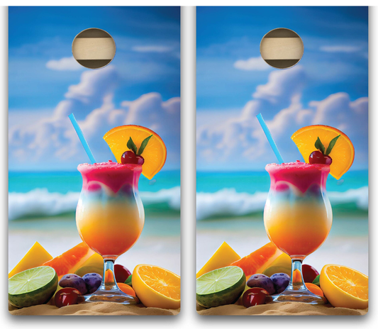 Tropical Cocktails Cornhole Board Set- FREE Shipping!